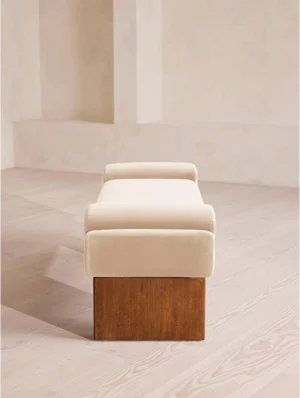 Seating Bench Wooden Base & Upholstered Seat